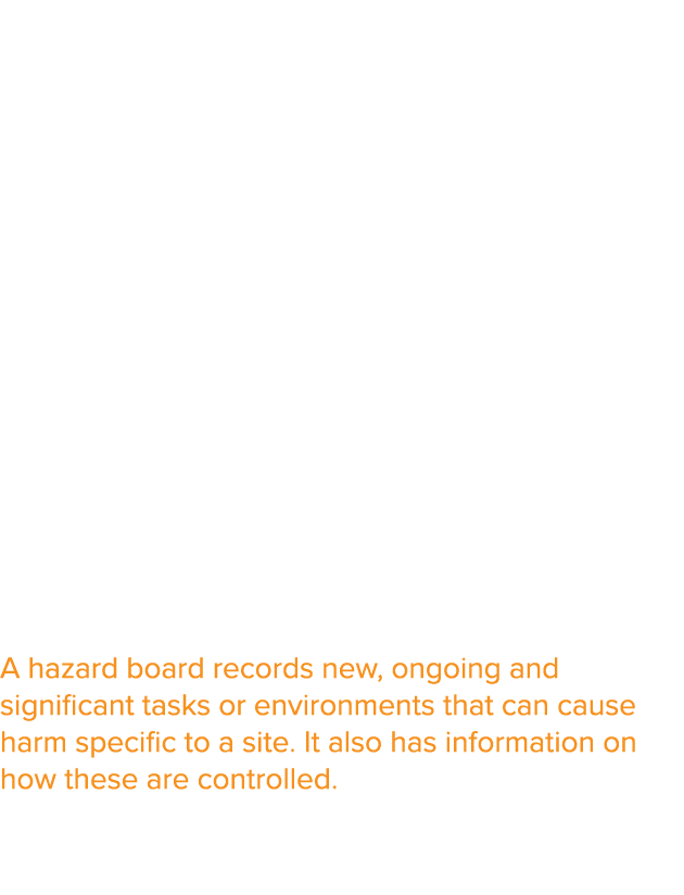 There are many ways that the main contractor can provide information on safety This could include:   Hazard and or ri   