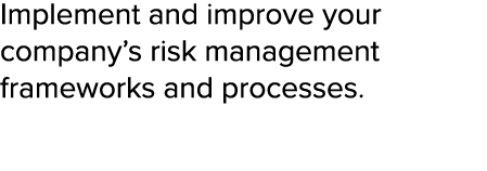 Implement and improve your company s risk management frameworks and processes 